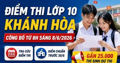 Điểm thi, điểm chuẩn lớp 10 Khánh Hòa 2026: Công bố từ 8h sáng 8/6