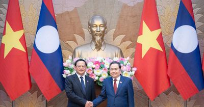 Chủ tịch Quốc hội Trần Thanh Mẫn hội kiến Thủ tướng Cộng hòa Dân chủ Nhân dân Lào Sonexay Siphandone