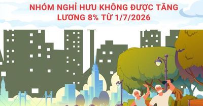 Nhóm nghỉ hưu không được tăng lương 8% từ 1/7/2026