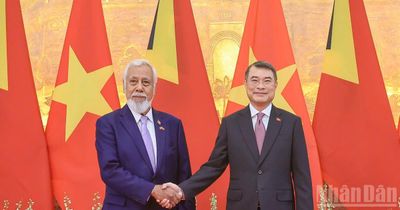 [Ảnh] Thủ tướng Lê Minh Hưng chủ trì lễ đón Thủ tướng Timor-Leste Kay Rala Xanana Gusmao