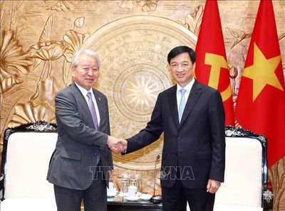 Trưởng ban Tổ chức Trung ương Nguyễn Duy Ngọc tiếp Chủ tịch Cơ quan Hợp tác quốc tế Nhật Bản