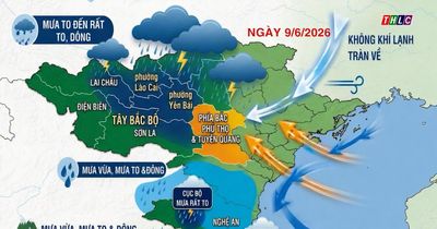 Dự báo thời tiết ngày 9/6