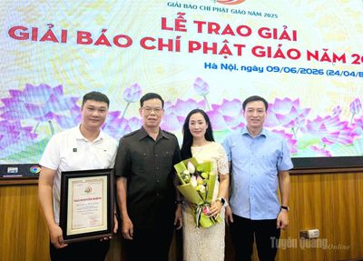 Báo và phát thanh, truyền hình Tuyên Quang đoạt giải Khuyến khích Giải Báo chí Phật giáo năm 2025