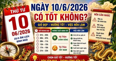Lịch âm hôm nay 10/6/2026: Hướng tài lộc và các việc nên tránh