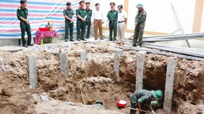 Phát hiện, quy tập 4 hài cốt liệt sĩ khi thi công bệnh viện tại Quảng Trị