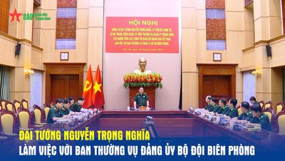 Đại tướng Nguyễn Trọng Nghĩa làm việc với Ban Thường vụ Đảng ủy Bộ đội Biên phòng