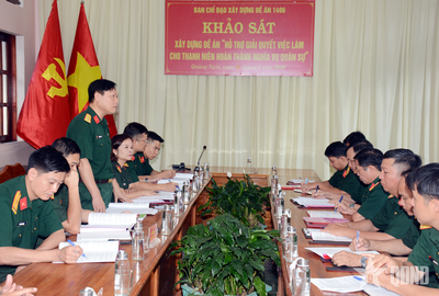 Ban chỉ đạo xây dựng Đề án 1496 Bộ Quốc phòng khảo sát tại tỉnh Quảng Ngãi
