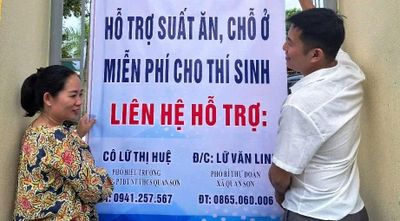 Gần 1.000 suất ăn miễn phí tiếp sức thí sinh vùng cao Quan Sơn