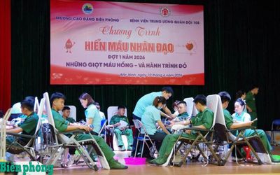 Cán bộ, chiến sĩ Trường Cao đẳng Biên phòng hiến 655 đơn vị máu trong chương trình hiến máu nhân đạo
