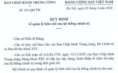 Toàn văn Quy định 183-QĐ/TW quản lý biên chế của hệ thống chính trị