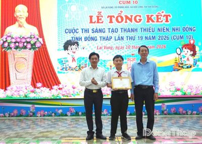 10 sản phẩm xuất sắc đạt giải tại Cuộc thi sáng tạo thanh thiếu niên, nhi đồng tỉnh Đồng Tháp lần thứ 19, Cụm 10