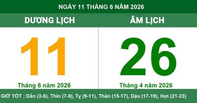 Xem Âm Dương lịch ngày 11/06/2026: Ngày cát bảo thuận lợi cho khởi công và xây dựng