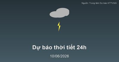 Thời tiết đất liền 24h tới (11/06/2026): Bắc Bộ nắng ráo, Nam Bộ có mưa dông rải rác