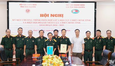 Hội Cựu chiến binh và Doanh nhân cựu chiến binh tỉnh Thái Nguyên ký quy chế phối hợp
