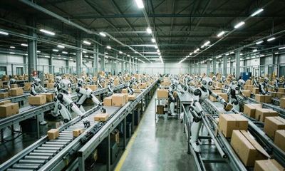 Bưu chính Trung Quốc đưa robot hình người M7 vào quy trình phân loại bưu kiện