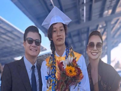 Quang Dũng hội ngộ Jennifer Phạm mừng con trai vào đại học