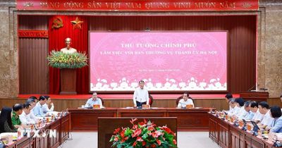 Thủ tướng Lê Minh Hưng làm việc với Ban Thường vụ Thành ủy Hà Nội
