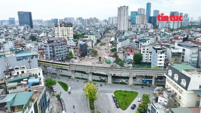 Vành đai 2,5 đoạn Cầu Giấy dần thành hình sau hơn 2 tháng thi công