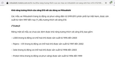 Lộ trình xăng E10: Các hãng xe công bố danh mục tương thích nhưng chưa báo cáo Bộ Công Thương