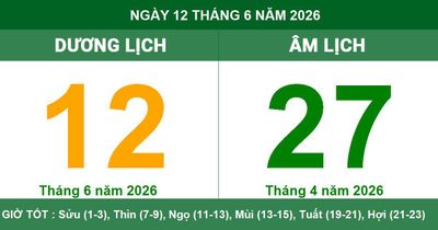 Lịch Âm Dương ngày 12/6/2026: Lưu ý về ngày Tam Nương và khung giờ cát lợi