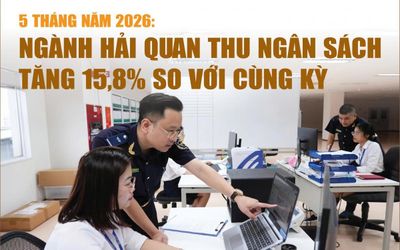 Infographics: Ngành Hải quan thu ngân sách 5 tháng đạt 226.493 tỷ đồng