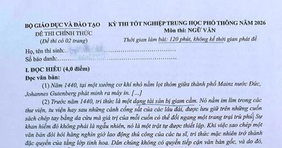 Đề Ngữ văn thi tốt nghiệp trung học phổ thông 2026