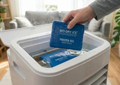 Cách sử dụng đá khô cho quạt hơi nước