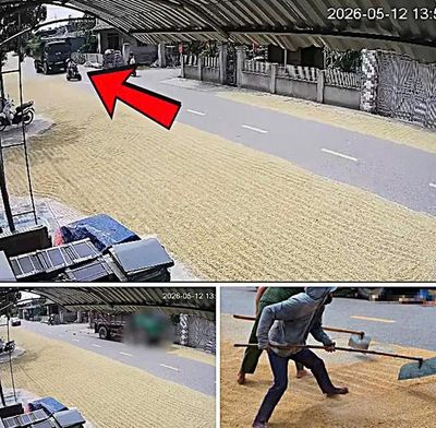 Phơi thóc lúa trên đường cản trở giao thông có thể bị phạt tiền triệu