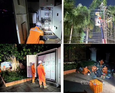 Thái Nguyên: Nhân viên điện lực xuyên đêm giữ dòng điện thông suốt