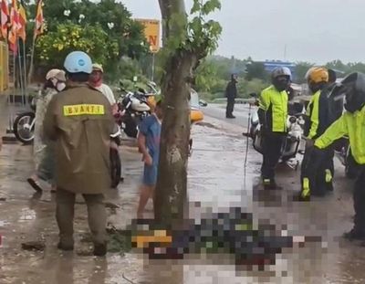 Hai cha con từ TPHCM đi mô tô phân khối lớn gặp nạn trên Quốc lộ 1