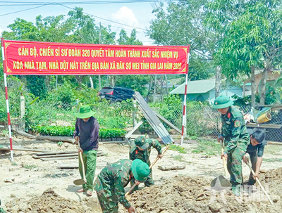 Sư đoàn 320 (Quân đoàn 34): Hỗ trợ xây dựng, sửa chữa 10 ngôi nhà cho gia đình nạn nhân chất độc hóa học