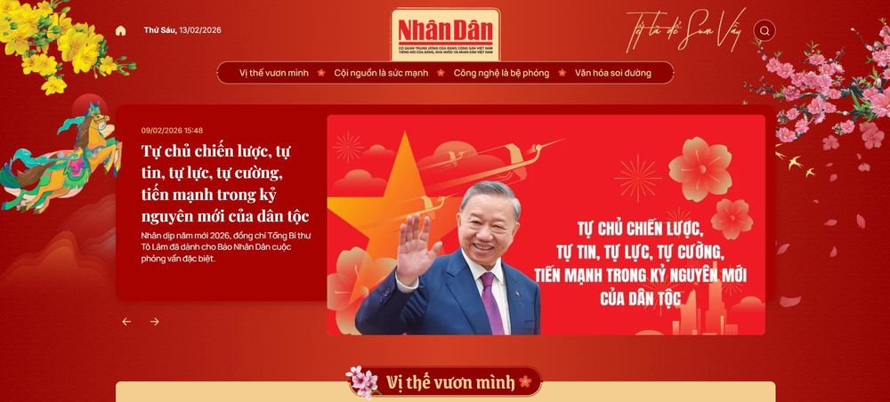 Tin nổi bật ngày 13/2: Lãnh đạo Đảng, Nhà nước dâng hương tưởng niệm và thăm, chúc Tết nhân dịp Xuân Bính Ngọ 2026; Quy định về quản lý và sử dụng thẻ đảng viên