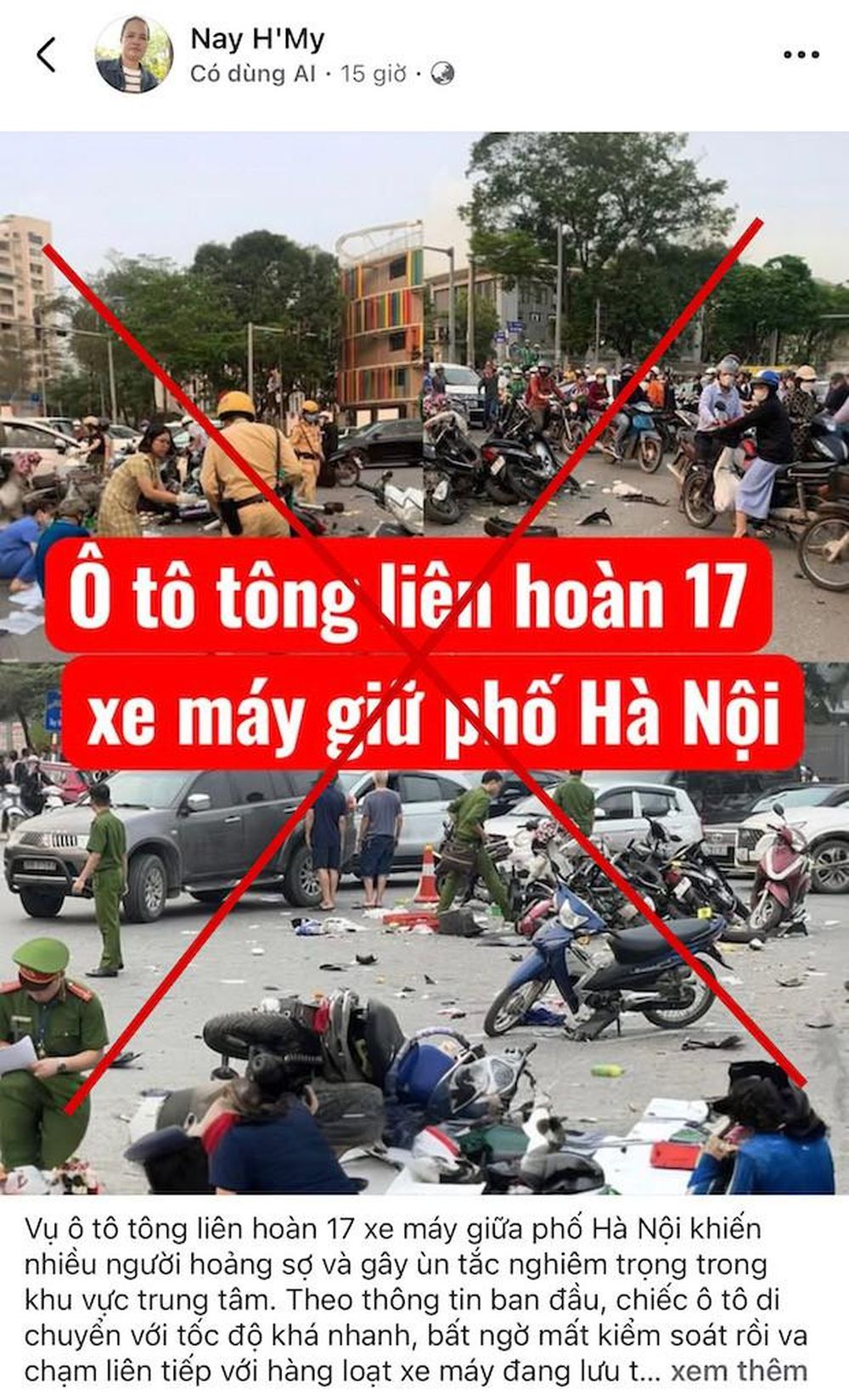 Phát hiện một tài khoản cố tình đăng tin cũ gây hiểu lầm trên mạng xã hội