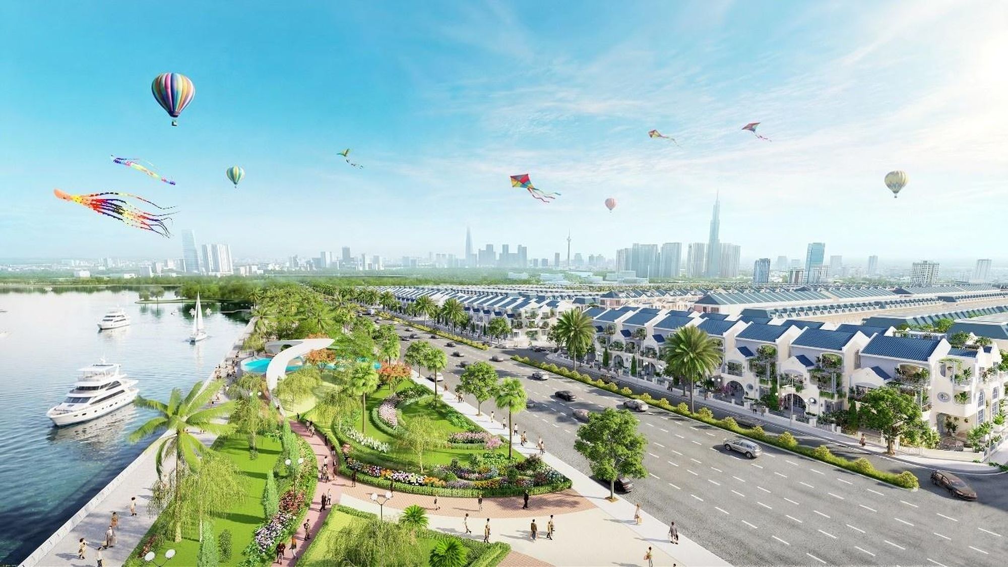 Hiep Phuoc Premia có quy mô 80 ha, sở hữu hơn 1 km bờ sông Soài Rạp, ngay Depot Hiệp Phước của tuyến metro số 4.