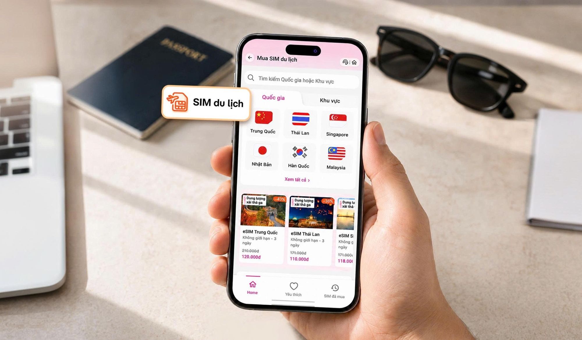  eSIM MoMo giúp người dùng kết nối Internet ngay khi vừa hạ cánh tại hơn 200 quốc gia và vùng lãnh thổ. 