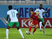 Hình ảnh U23 Việt Nam thi đấu nỗ lực tại tứ kết U23 châu Á 2022