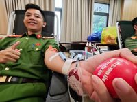 Ấn tượng hình ảnh những nụ cười ấm áp trong hành trình 'Giọt máu nghĩa tình' 2026 của Công an Thủ đô