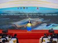Thủ tướng Lê Minh Hưng dự Lễ khởi công Dự án tuyến đường sắt tốc độ cao Hà Nội - Quảng Ninh