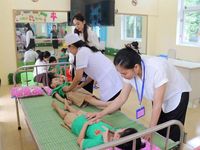 Diễn tập 'Điều tra, xử lý vụ ngộ độc thực phẩm tại bếp ăn tập thể trong trường học'