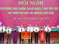 Bắc Ninh tuyên dương cán bộ quản lý, giáo viên, học sinh tiêu biểu năm học 2025-2026