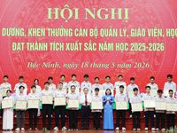 Bắc Ninh tuyên dương cán bộ quản lý, giáo viên, học sinh tiêu biểu năm học 2025-2026