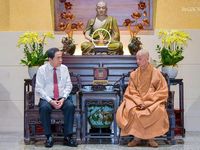 Chủ tịch Quốc hội Trần Thanh Mẫn thăm Đức Pháp chủ cùng lãnh đạo GHPGVN nhân Đại lễ Phật đản Phật lịch 2570
