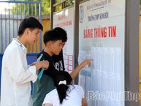 Môn thi đầu tiên tại Hội đồng coi thi THPT Kim Bôi: 8 thí sinh vắng, không có trường hợp vi phạm quy chế thi