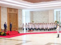 Thủ tướng Lê Minh Hưng chủ trì lễ đón chính thức Thủ tướng Campuchia