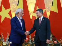 Thủ tướng Lê Minh Hưng đón và hội đàm với Thủ tướng Timor-Leste Kay Rala Xanana Gusmão