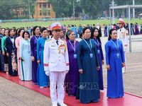 Đại biểu dự Đại hội Phụ nữ toàn quốc vào Lăng viếng Chủ tịch Hồ Chí Minh