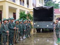 Lực lượng vũ trang tỉnh Lào Cai khắc phục hậu quả thiên tai tại Mù Cang Chải
