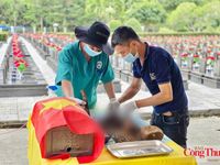 Lấy mẫu ADN 664 hài cốt liệt sĩ tại Nghĩa trang Liệt sĩ tỉnh Gia Lai