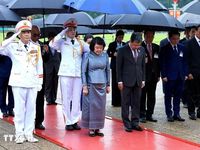 Chủ tịch Quốc hội Trần Thanh Mẫn đón và hội đàm với Chủ tịch Quốc hội Campuchia