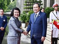 Chủ tịch Quốc hội Trần Thanh Mẫn đón và hội đàm với Chủ tịch Quốc hội Campuchia